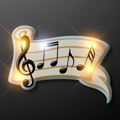 Bar of Musical Notes Light Up Pins - BLANK