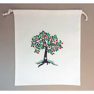 12"x14" Standard Weedy 100% Natural Cotton Drawstring Bag
