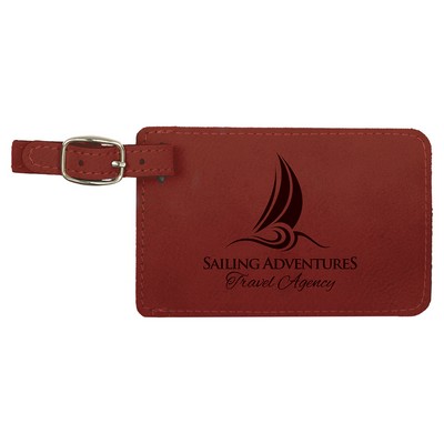 Leatherette Luggage Tag (Rose Red)