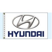 Authorized Dealer Free Flying Drape Flags (Hyundai®- Silver)