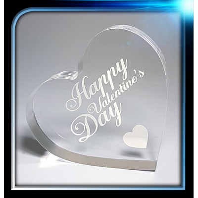 Custom Acrylic Heart Award (4"x 3 5/8"x1")