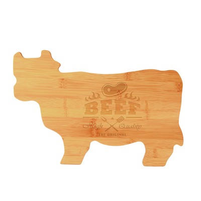 14.75" Bamboo Cow Shape Cutting Board