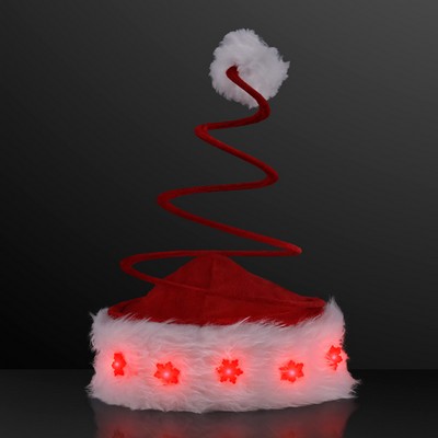 Coil Spring Santa Hat with LED Snowflakes - BLANK