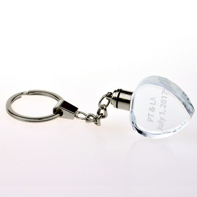 Heart Shape LED Crystal Keychain
