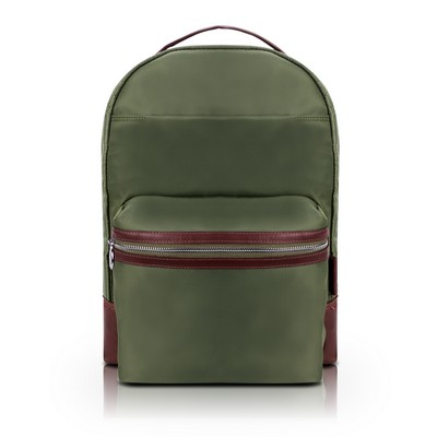 PARKER | 15" Green Nylon Dual-Compartment Laptop Backpack | McKleinUSA