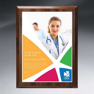 Choice of Digi-Color Plate on Economy Walnut Finish Board (8" x 10")