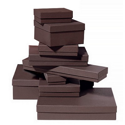 Embossed Chocolate Jewelry Box (3 1/2"x3 1/2"x7/8")