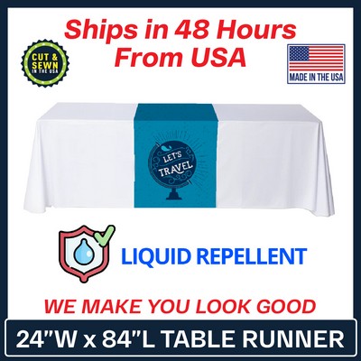 24" x 84" Liquid Repellent Standard Table Runner - Made in the USA
