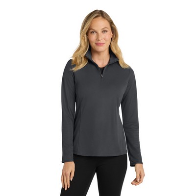 Ladies' Port Authority® 1/2 Zip Pinpoint Mesh Pullover Shirt
