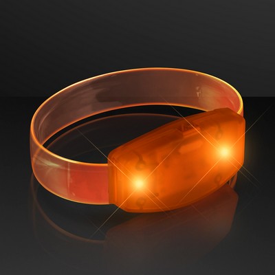 Orange "Galaxy Glow" LED Wrist Band Bracelets, Patent Pending - BLANK