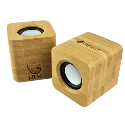Portable Bamboo Bluetooth™ Speaker (2" x 2" x 2")