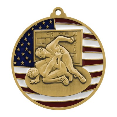 2.75" Patriotic Wrestling Medal
