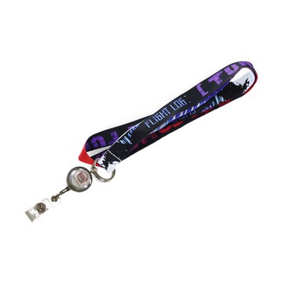 5/8" Full Color Sublimated Lanyard w/ J-Hoop Clip Or Split Key Ring