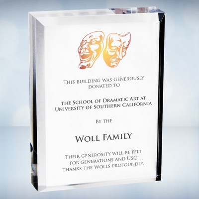 Color Imprinted Acrylic Beveled Rectangle Plaque (S)