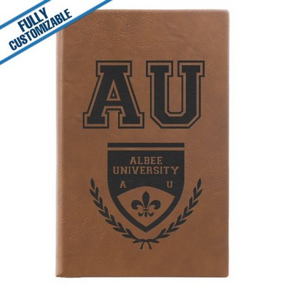 Brown Leatherette - 5.25X8.25" Lined Journal Notebook With Page Marker