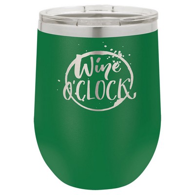 12 Oz. Stainless Steel Wine Tumbler - Green