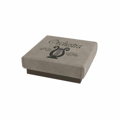 3 1/2" x 3 1/2" Gray Leatherette Medal Box