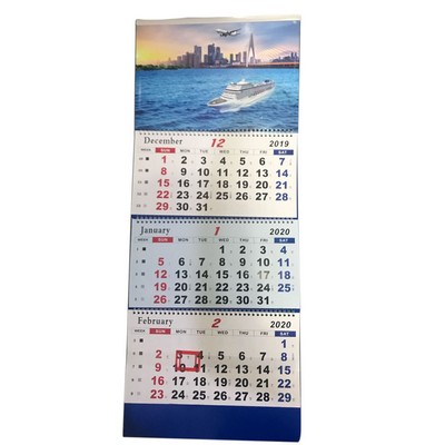 3 Month Display Wall Calendar