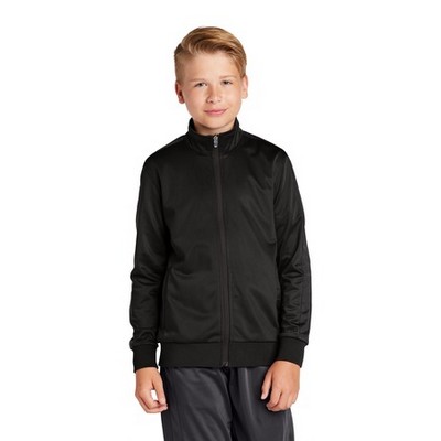 Sport-Tek ® Youth Tricot Sleeve Stripe Track Jacket.