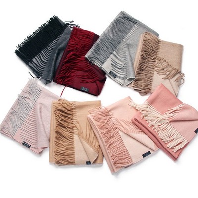Two Tone Cashmere Feel Scarves