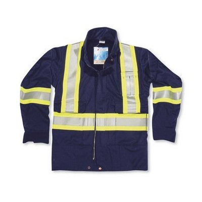 Navy Blue Indura® Ultrasoft® Safety Parka Jacket