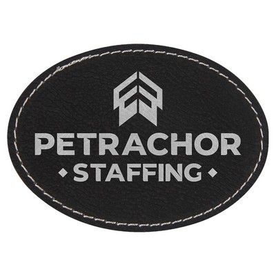 Oval Leatherette Patch with Adhesive