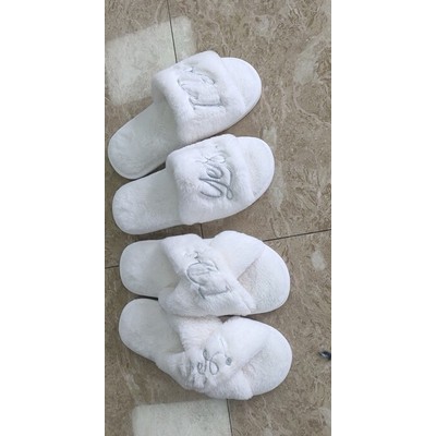 Short Sunday Angora Yarns Cross Band Cotton Winter Slipper