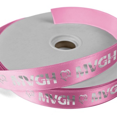 1" Badge Satin Ribbon - 25yd Roll - Foil Print