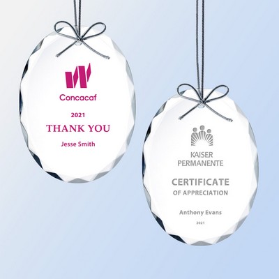 Oval Jade Glass Ornament