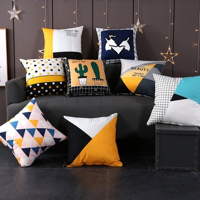 Full Printed 19.7 x 19.7" Premium Square Polyester Short Plush Throw Pillowcase W/Hidden Zipper