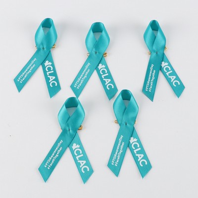 Various Printed Awareness Ribbons Sewn w/Pin