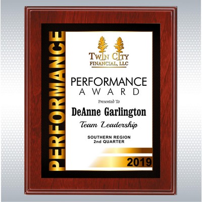 Mahogany Finish Plaque w/Choice of Full Color Sublimated Plate (8" x 10")
