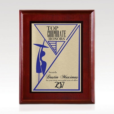 Edgement - Cherry Plaque w/ Gold Plate 7x9