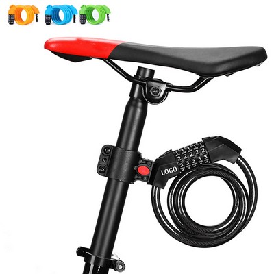 4' 5 Digit Resettable Bike Locks Cable
