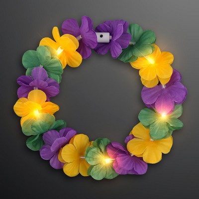 Light Up Mardi Gras Flower Headbands - BLANK