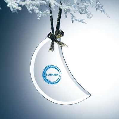 Beveled Jade Glass Ornament - Moon