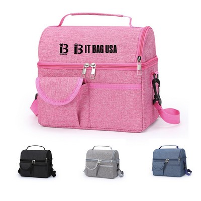 Multi-Pocket Oxford Insulated Crossbody Bag