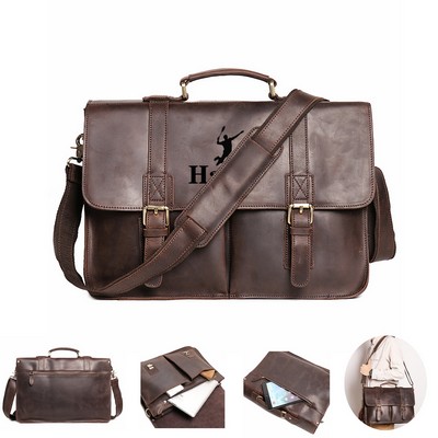 Real Leather Messenger Bag