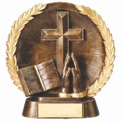 Round Religious Resin Trophy (7"x7")