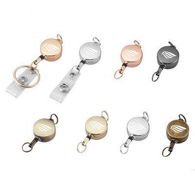 Sleek Retractable Metal ID Badge Holder