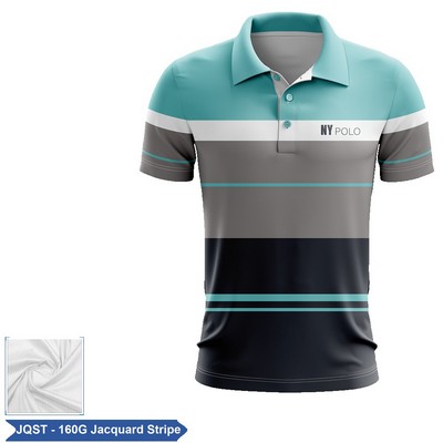 Sublimation Jacquard Stripe Short Slv Polo -Men, Women, Kids