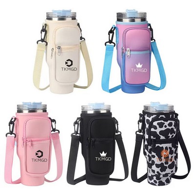 Water Bottle Holder Carrier Bag with Phone Pocket