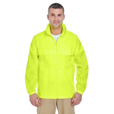 UltraClub Adult Full-Zip Hooded Pack-Away Jacket