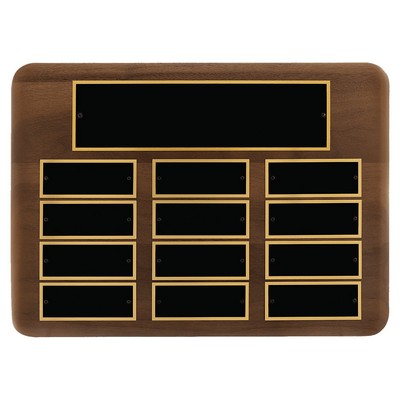 American Walnut Perpetual Plaque, 11 x 15", 12 plates