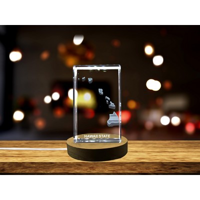 Hawaii 3D Engraved Crystal Award Trophy - Elegant Recognition