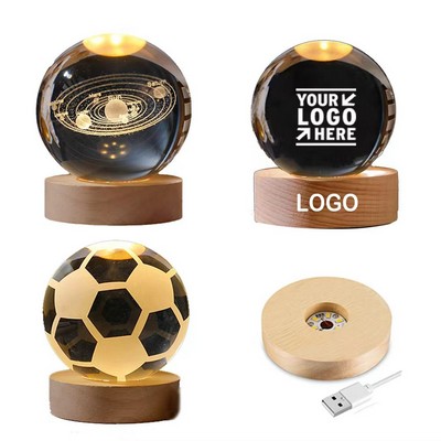3D Crystal Ball LED Night Light