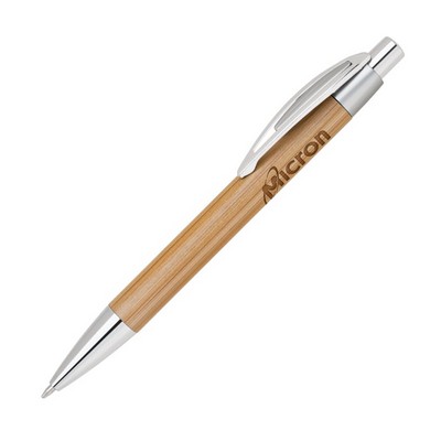 Bamboo-I Satin Chrome Click Action Ballpoint Pen