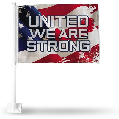 18" X 12" Double-Sided Printed Car Window Flag Clip