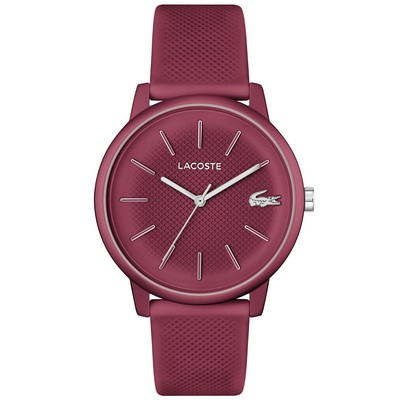 Lacoste™ 12.12 Move Gentlemen's Burgundy Red Watch w/Silicone Strap