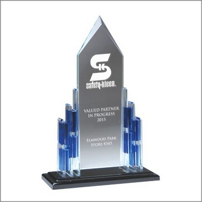 Blue Throne Crystal Award, 13 1/2"H